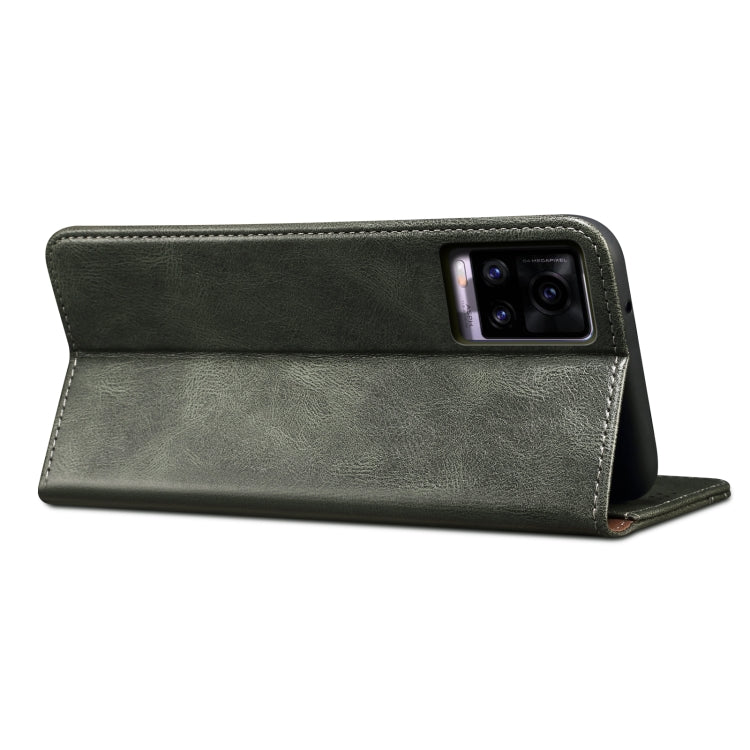 Custodia per telefono in pelle a conchiglia orizzontale con struttura a cavallo pazzo cerato semplice con slot per schede e supporto, For OPPO A35 / A15 / A15S, For OPPO Realme C35, For OPPO Realme Q3T / K9S / Realme Q3s, For OPPO Realme 9 Pro         ...