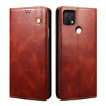 Custodia per telefono in pelle a conchiglia orizzontale con struttura a cavallo pazzo cerato semplice con slot per schede e supporto, For OPPO A35 / A15 / A15S, For OPPO Realme C35, For OPPO Realme Q3T / K9S / Realme Q3s, For OPPO Realme 9 Pro         ...
