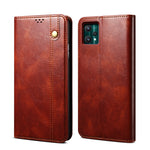 Custodia per telefono in pelle a conchiglia orizzontale con struttura a cavallo pazzo cerato semplice con slot per schede e supporto, For OPPO A35 / A15 / A15S, For OPPO Realme C35, For OPPO Realme Q3T / K9S / Realme Q3s, For OPPO Realme 9 Pro         ...