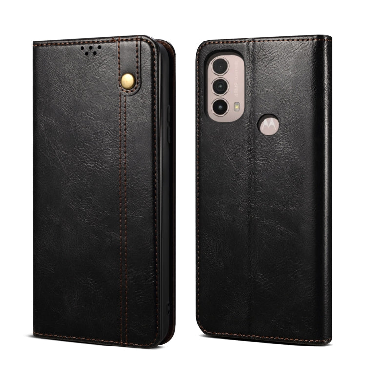 Custodia per telefono in pelle con trama di cavallo pazzo in cera d'olio, For Motorola Moto E40 / E30 / E20, For OnePlus Nord N20 5G, For Google Pixel 6a, For Xiaomi Redmi Note 11 Pro 4G / 5G
