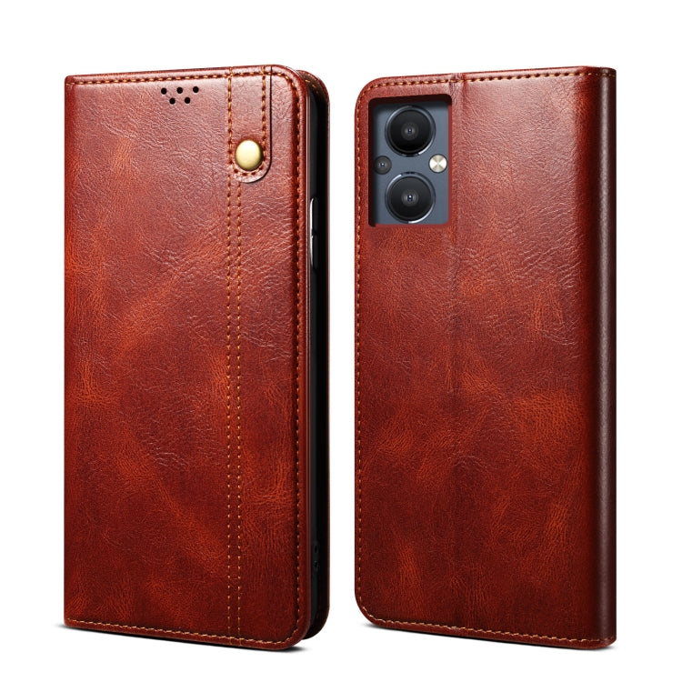 Custodia per telefono in pelle con trama di cavallo pazzo in cera d'olio, For Motorola Moto E40 / E30 / E20, For OnePlus Nord N20 5G, For Google Pixel 6a, For Xiaomi Redmi Note 11 Pro 4G / 5G