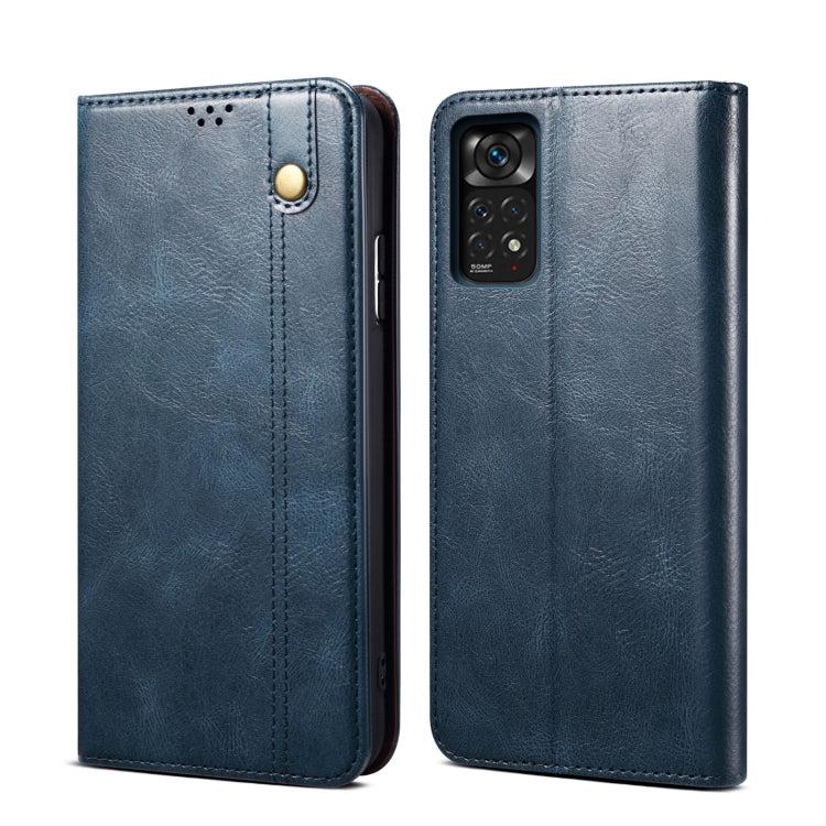 Custodia per telefono in pelle con trama di cavallo pazzo in cera d'olio, For Motorola Moto E40 / E30 / E20, For OnePlus Nord N20 5G, For Google Pixel 6a, For Xiaomi Redmi Note 11 Pro 4G / 5G