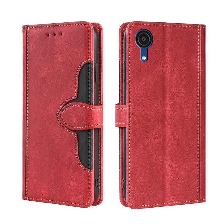 Skin Feel Cappello di paglia Custodia in pelle con fibbia magnetica, For Samsung Galaxy A03 Core, For Samsung Galaxy A03, For Samsung Galaxy A03 166mm EU Version, For Samsung Galaxy A20 / A21 JP Version, For Samsung Galaxy A23 5G                       ...