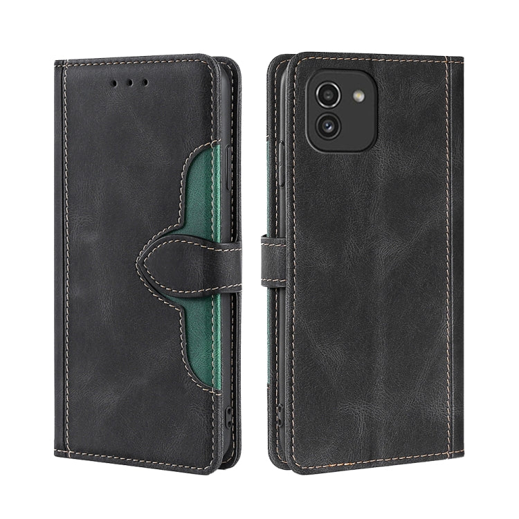 Skin Feel Cappello di paglia Custodia in pelle con fibbia magnetica, For Samsung Galaxy A03 Core, For Samsung Galaxy A03, For Samsung Galaxy A03 166mm EU Version, For Samsung Galaxy A20 / A21 JP Version, For Samsung Galaxy A23 5G                       ...