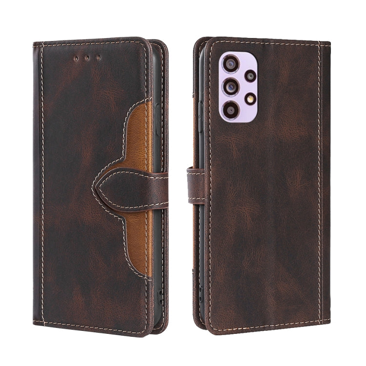 Skin Feel Cappello di paglia Custodia in pelle con fibbia magnetica, For Samsung Galaxy A33 5G, For Samsung Galaxy A53 5G, For Samsung Galaxy F52 5G, For Samsung Galaxy Feel 2 JP Version, For Samsung Galaxy M32 India Version, For Samsung Galaxy M52 5G
