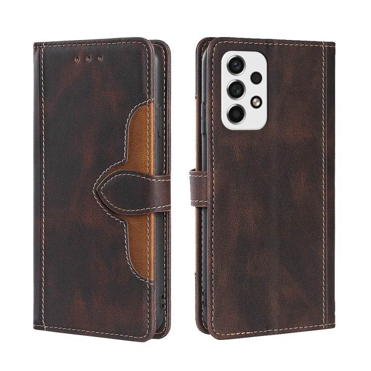 Skin Feel Cappello di paglia Custodia in pelle con fibbia magnetica, For Samsung Galaxy A33 5G, For Samsung Galaxy A53 5G, For Samsung Galaxy F52 5G, For Samsung Galaxy Feel 2 JP Version, For Samsung Galaxy M32 India Version, For Samsung Galaxy M52 5G