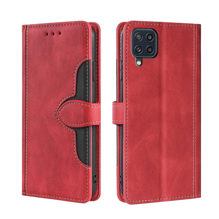 Skin Feel Cappello di paglia Custodia in pelle con fibbia magnetica, For Samsung Galaxy A33 5G, For Samsung Galaxy A53 5G, For Samsung Galaxy F52 5G, For Samsung Galaxy Feel 2 JP Version, For Samsung Galaxy M32 India Version, For Samsung Galaxy M52 5G