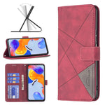 Custodia per cellulare in pelle a vibrazione orizzontale con fibbia magnetica a rombo, For Xiaomi Redmi Note 11 Pro International Version
