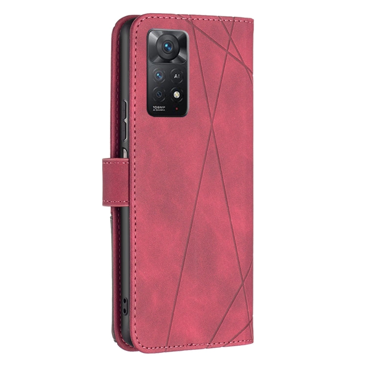 Custodia per cellulare in pelle a vibrazione orizzontale con fibbia magnetica a rombo, For Xiaomi Redmi Note 11 Pro International Version