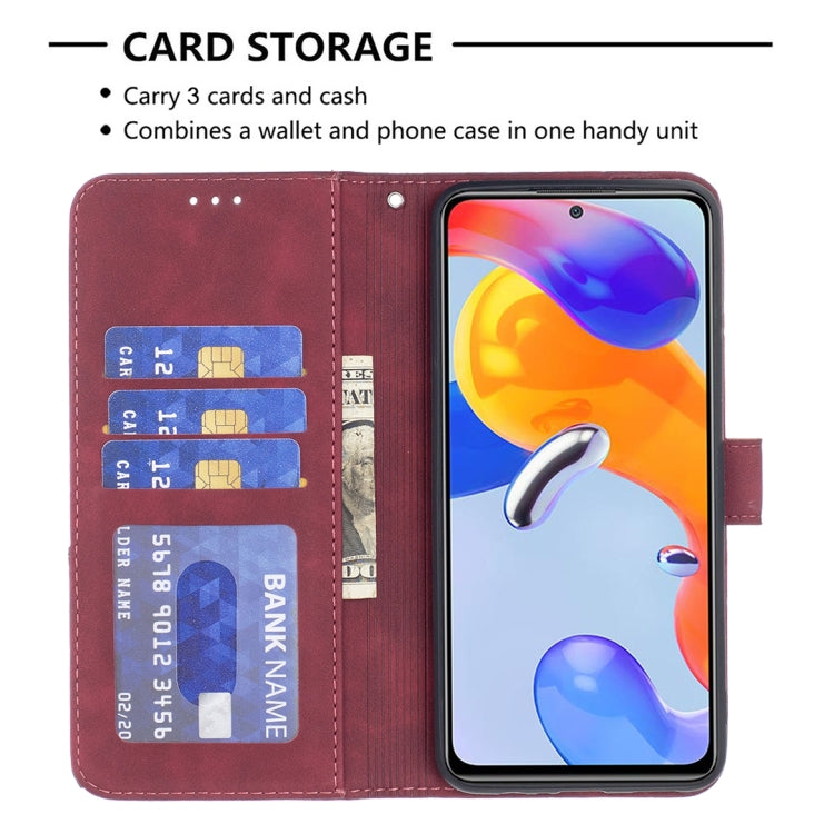 Custodia per cellulare in pelle a vibrazione orizzontale con fibbia magnetica a rombo, For Xiaomi Redmi Note 11 Pro International Version