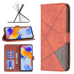 Custodia per cellulare in pelle a vibrazione orizzontale con fibbia magnetica a rombo, For Xiaomi Redmi Note 11 Pro International Version