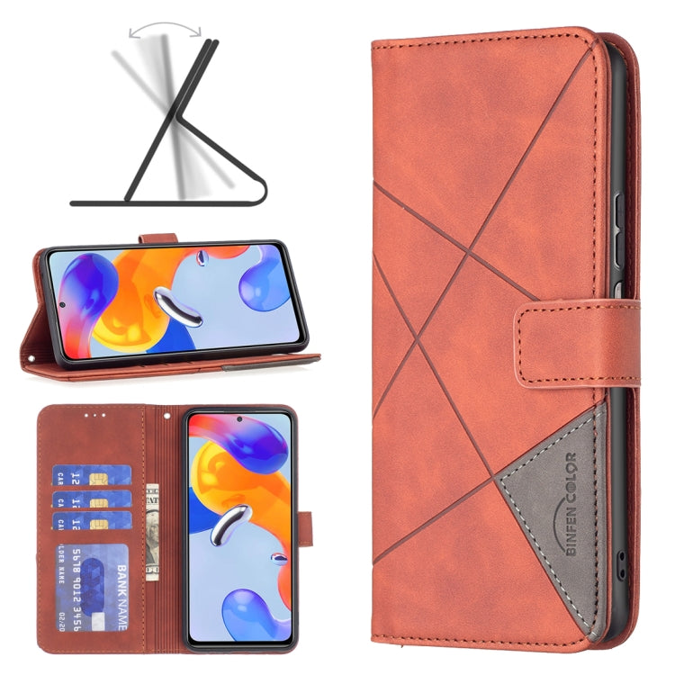Custodia per cellulare in pelle a vibrazione orizzontale con fibbia magnetica a rombo, For Xiaomi Redmi Note 11 Pro International Version