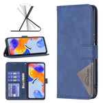 Custodia per cellulare in pelle a vibrazione orizzontale con fibbia magnetica a rombo, For Xiaomi Redmi Note 11 Pro International Version