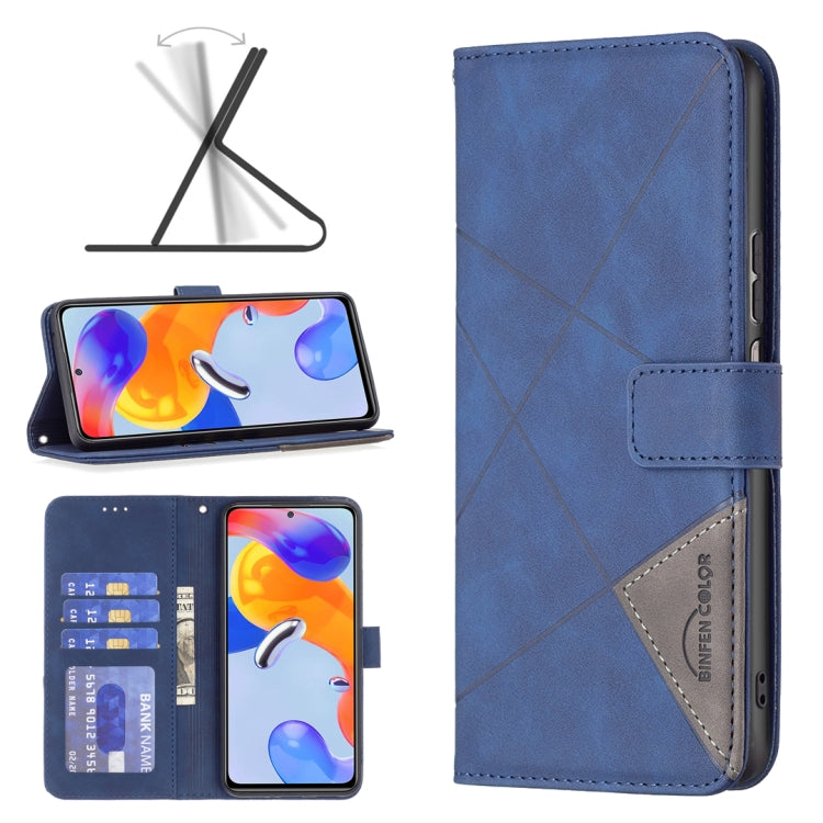 Custodia per cellulare in pelle a vibrazione orizzontale con fibbia magnetica a rombo, For Xiaomi Redmi Note 11 Pro International Version