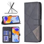 Custodia per cellulare in pelle a vibrazione orizzontale con fibbia magnetica a rombo, For Xiaomi Redmi Note 11 Pro International Version