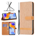 Custodia per cellulare in pelle color denim abbinata, For Xiaomi Redmi Note 11 Pro International Version