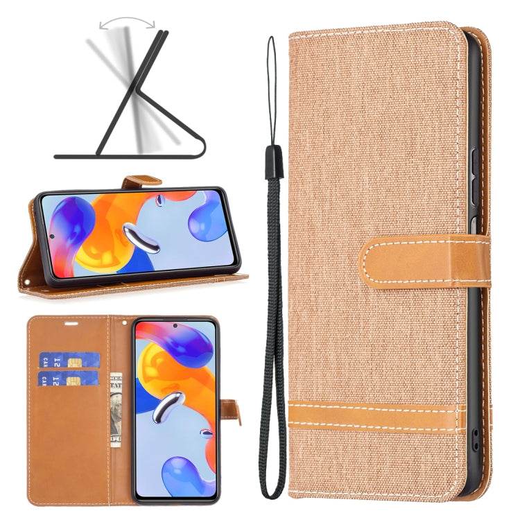 Custodia per cellulare in pelle color denim abbinata, For Xiaomi Redmi Note 11 Pro International Version