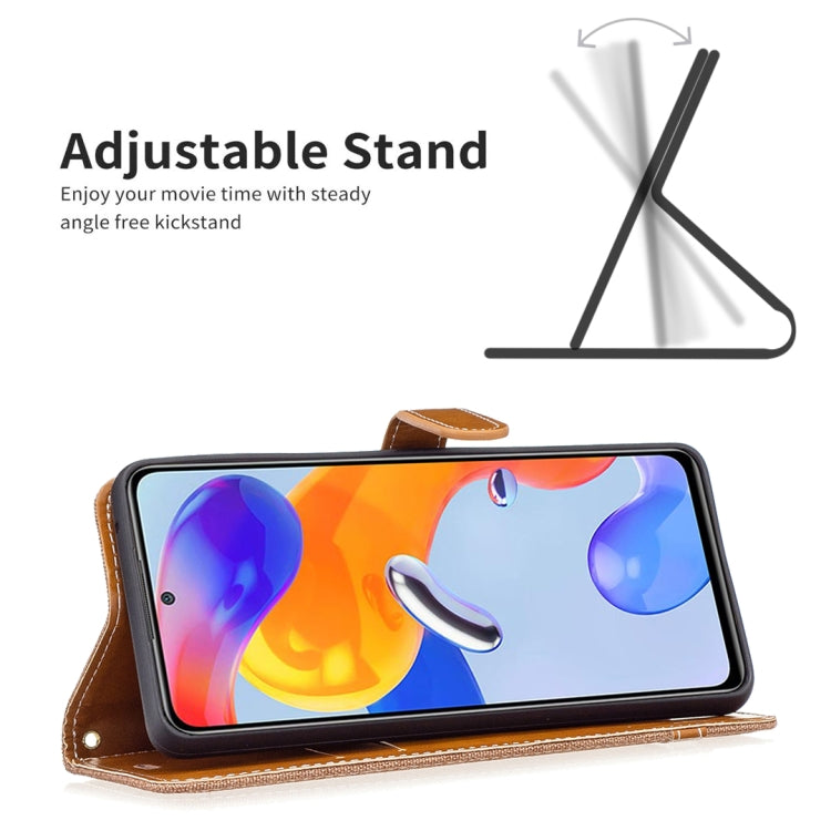 Custodia per cellulare in pelle color denim abbinata, For Xiaomi Redmi Note 11 Pro International Version