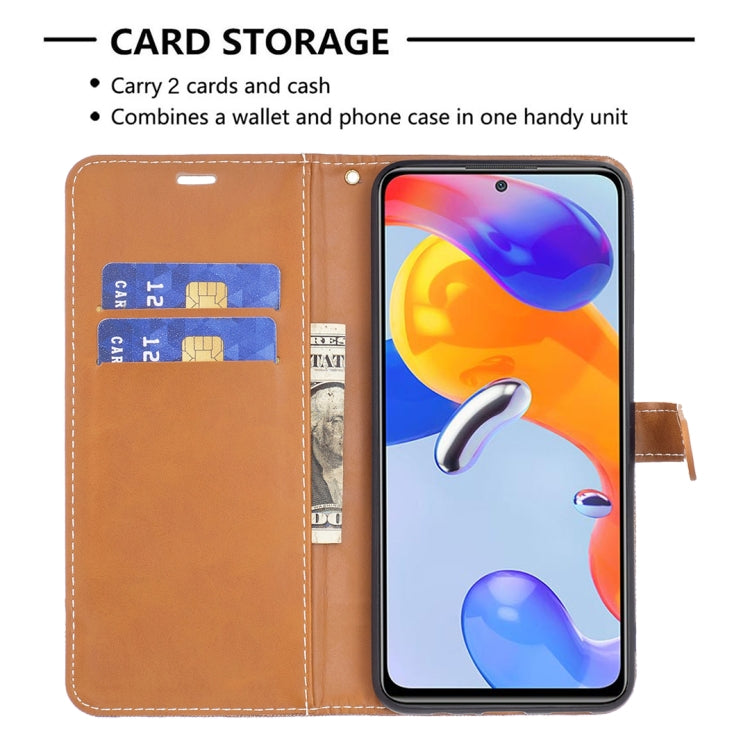 Custodia per cellulare in pelle color denim abbinata, For Xiaomi Redmi Note 11 Pro International Version