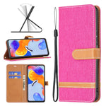 Custodia per cellulare in pelle color denim abbinata, For Xiaomi Redmi Note 11 Pro International Version