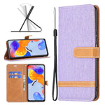 Custodia per cellulare in pelle color denim abbinata, For Xiaomi Redmi Note 11 Pro International Version