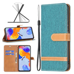 Custodia per cellulare in pelle color denim abbinata, For Xiaomi Redmi Note 11 Pro International Version
