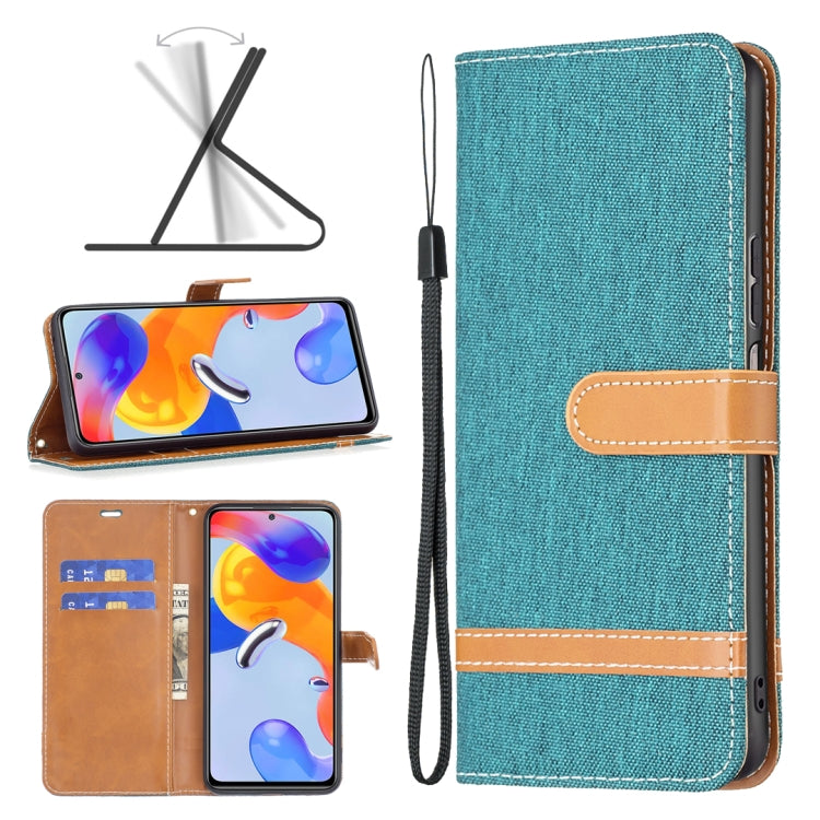 Custodia per cellulare in pelle color denim abbinata, For Xiaomi Redmi Note 11 Pro International Version