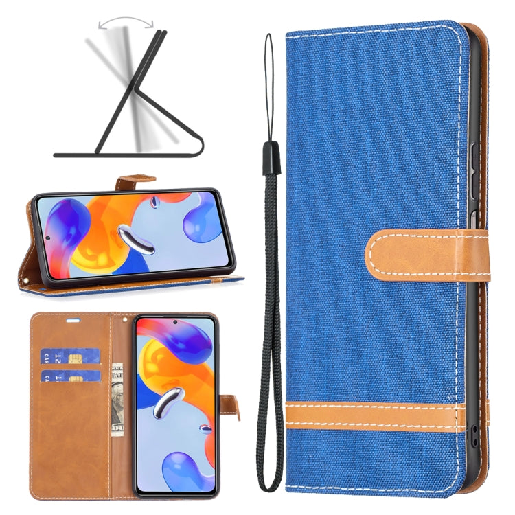 Custodia per cellulare in pelle color denim abbinata, For Xiaomi Redmi Note 11 Pro International Version