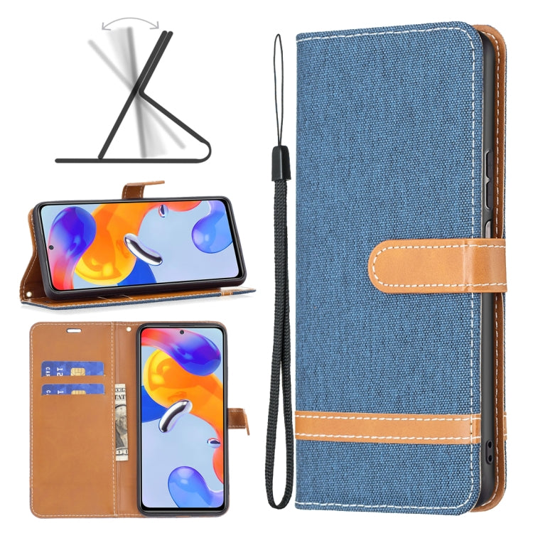 Custodia per cellulare in pelle color denim abbinata, For Xiaomi Redmi Note 11 Pro International Version