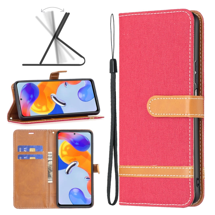 Custodia per cellulare in pelle color denim abbinata, For Xiaomi Redmi Note 11 Pro International Version