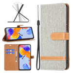 Custodia per cellulare in pelle color denim abbinata, For Xiaomi Redmi Note 11 Pro International Version