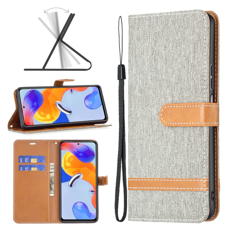 Custodia per cellulare in pelle color denim abbinata, For Xiaomi Redmi Note 11 Pro International Version