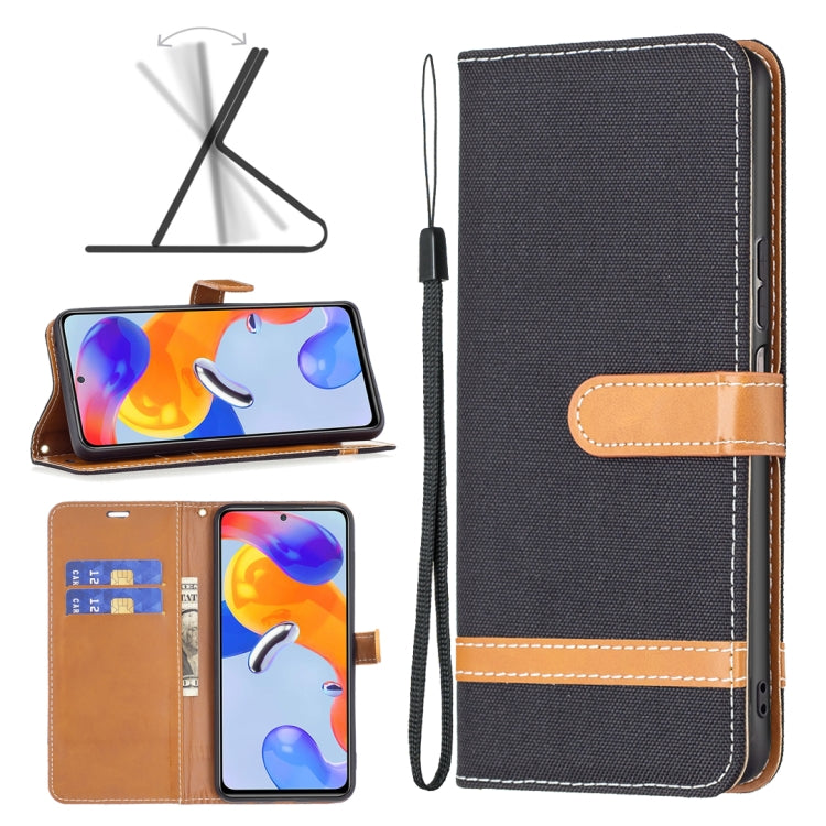 Custodia per cellulare in pelle color denim abbinata, For Xiaomi Redmi Note 11 Pro International Version