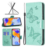 Custodia per telefono in pelle goffrata con due farfalle, For Xiaomi Redmi Note 11 Pro International Version