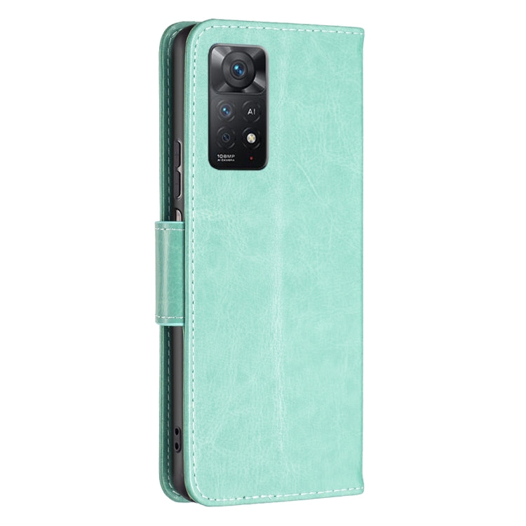 Custodia per telefono in pelle goffrata con due farfalle, For Xiaomi Redmi Note 11 Pro International Version