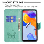 Custodia per telefono in pelle goffrata con due farfalle, For Xiaomi Redmi Note 11 Pro International Version