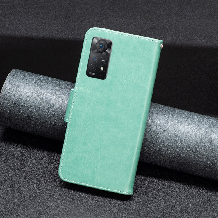 Custodia per telefono in pelle goffrata con due farfalle, For Xiaomi Redmi Note 11 Pro International Version