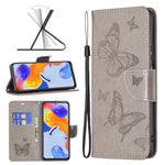 Custodia per telefono in pelle goffrata con due farfalle, For Xiaomi Redmi Note 11 Pro International Version