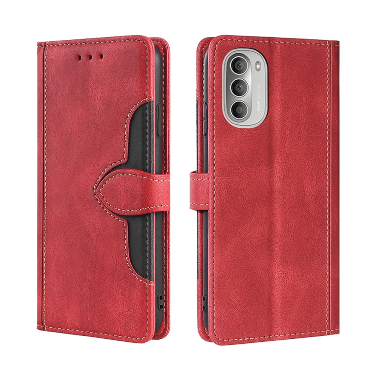 Skin Feel Cappello di paglia Custodia in pelle con fibbia magnetica, For Motorola Moto G51, For Motorola Moto G71 5G, For Motorola Edge X30