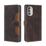 Skin Feel Cappello di paglia Custodia in pelle con fibbia magnetica, For Motorola Moto G51, For Motorola Moto G71 5G, For Motorola Edge X30