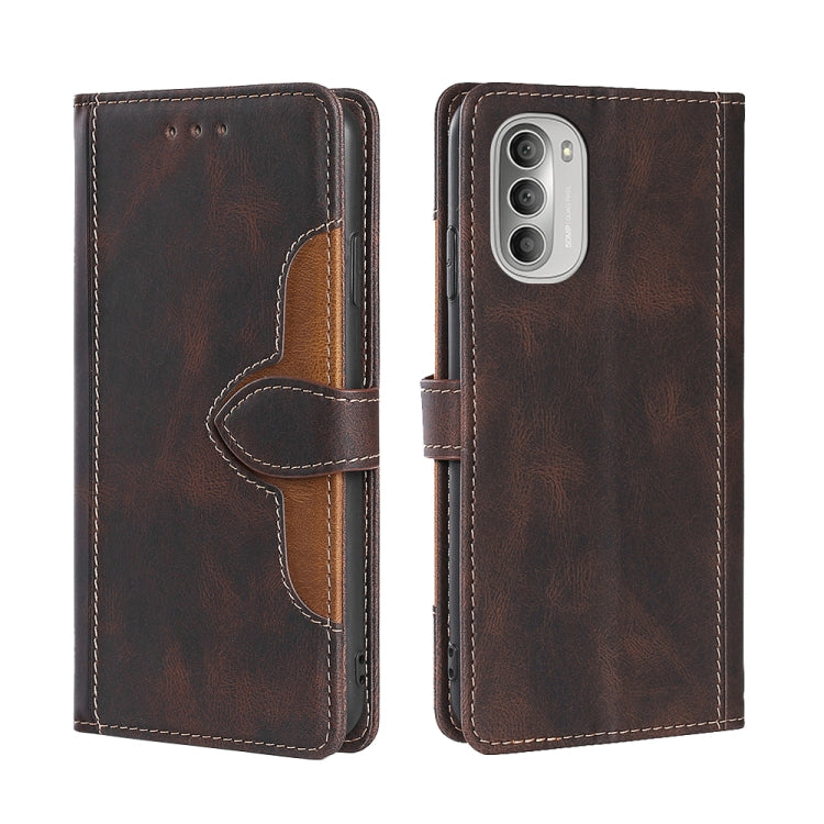 Skin Feel Cappello di paglia Custodia in pelle con fibbia magnetica, For Motorola Moto G51, For Motorola Moto G71 5G, For Motorola Edge X30