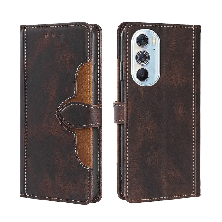 Skin Feel Cappello di paglia Custodia in pelle con fibbia magnetica, For Motorola Moto G51, For Motorola Moto G71 5G, For Motorola Edge X30