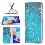 Custodia per telefono in pelle a vibrazione orizzontale magnetica invisibile con motivo a disegno colorato, For Xiaomi Redmi Note 11 International Version