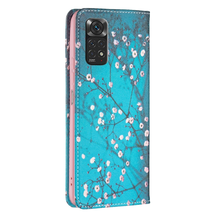 Custodia per telefono in pelle a vibrazione orizzontale magnetica invisibile con motivo a disegno colorato, For Xiaomi Redmi Note 11 International Version