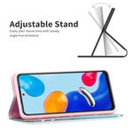 Custodia per telefono in pelle a vibrazione orizzontale magnetica invisibile con motivo a disegno colorato, For Xiaomi Redmi Note 11 International Version