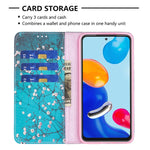 Custodia per telefono in pelle a vibrazione orizzontale magnetica invisibile con motivo a disegno colorato, For Xiaomi Redmi Note 11 International Version
