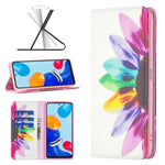 Custodia per telefono in pelle a vibrazione orizzontale magnetica invisibile con motivo a disegno colorato, For Xiaomi Redmi Note 11 International Version