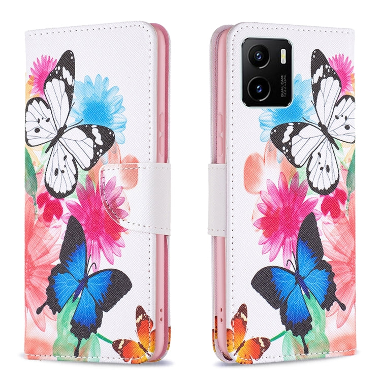 Custodia per telefono in pelle con motivo a disegno colorato, For vivo Y15s
