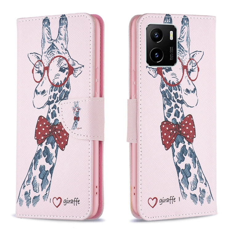 Custodia per telefono in pelle con motivo a disegno colorato, For vivo Y15s