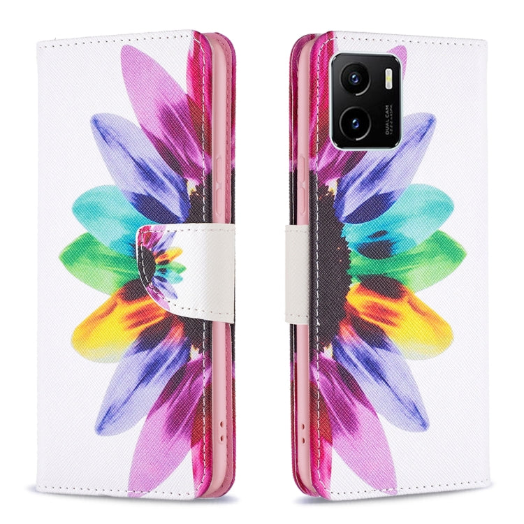 Custodia per telefono in pelle con motivo a disegno colorato, For vivo Y15s